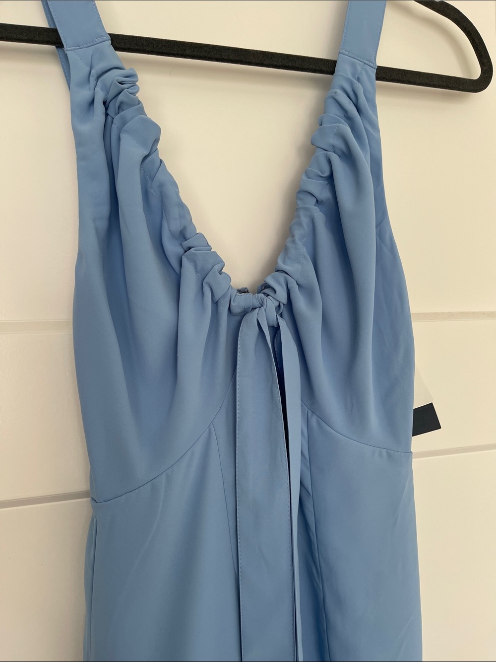 Woman’s Abercrombie & Fitch Blue Tie Front Ruched Strap Dress NWT Extra Small